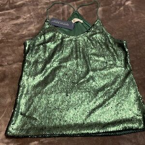Anna-Kaci Green Sparkly Sequin Top